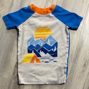 Kirkland Signature Blue and Orange Mountain Adventure Pajama Top